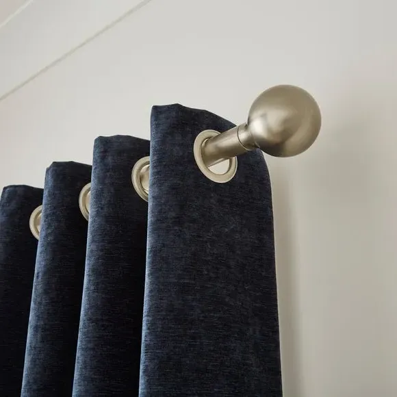 Ball Finial Curtain Pole - Nickel, Metal
