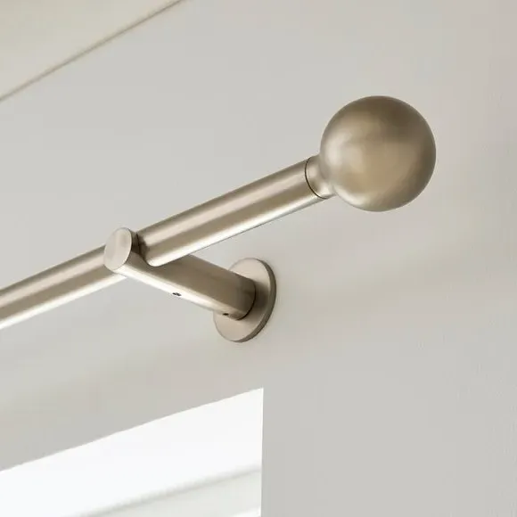 Ball Finial Curtain Pole - Nickel, Metal