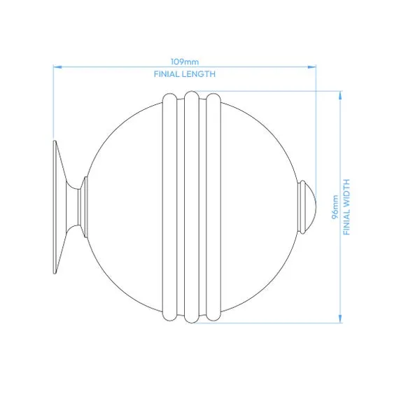 Ball Finial Curtain Pole with Rings - Brushed Gold