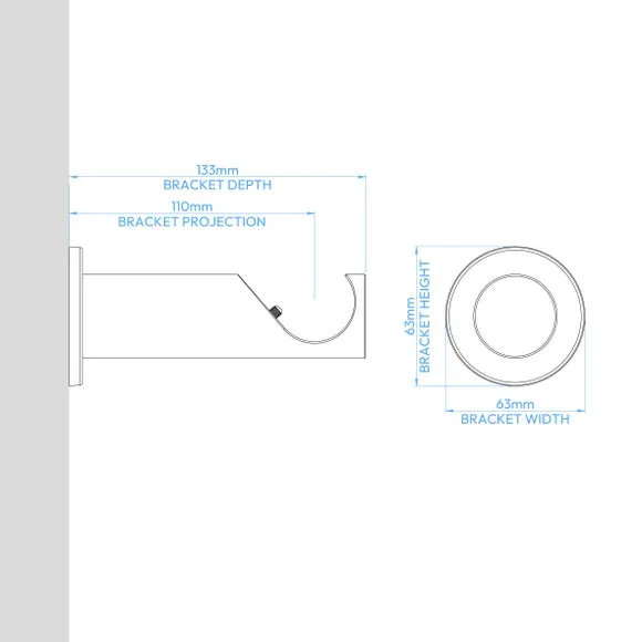 Ball Finial Curtain Pole with Rings - Cocoa, Metal