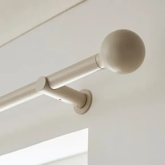 Ball Finial Curtain Pole with Rings - Sandstone, Metal