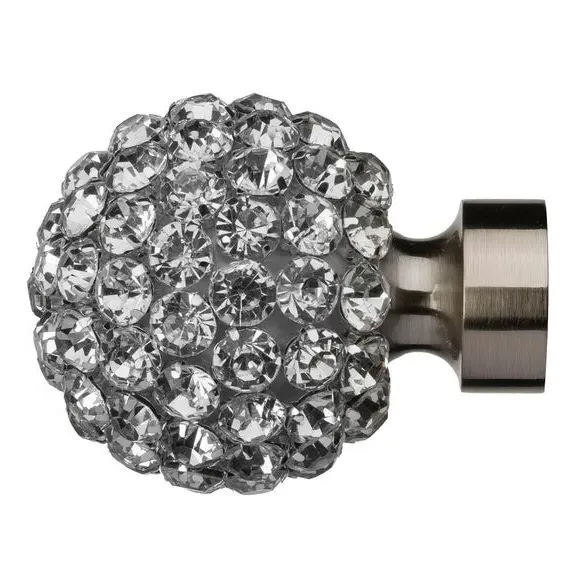 Ball Finials with Diamante Detail - Steel image
