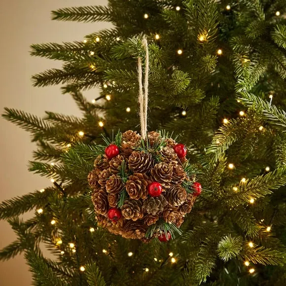 Ball Hanging Decoration - Brown, Pinecone image
