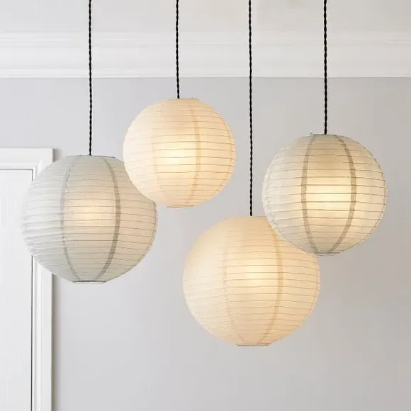 Ball Pendant Shade Easy Fit - Beige, Paper