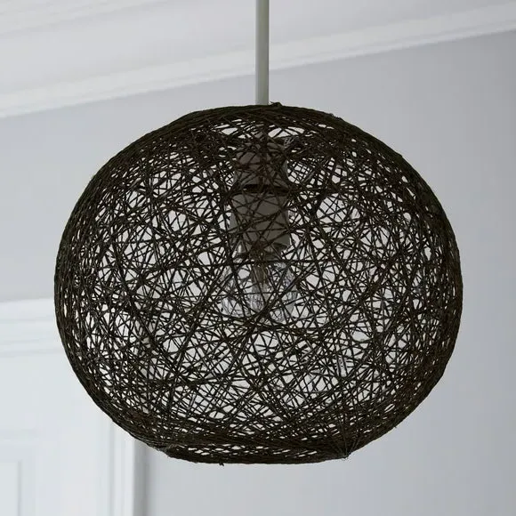 Ball Pendant Shade Easy Fit - Grey, Abaca