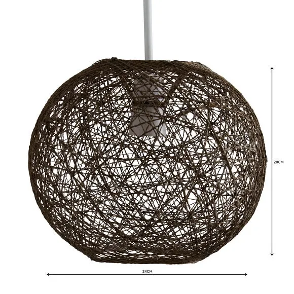 Ball Pendant Shade Easy Fit - Grey, Abaca