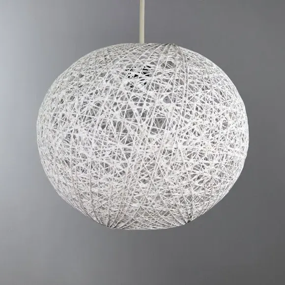 Ball Pendant Shade Easy Fit - White, Abaca