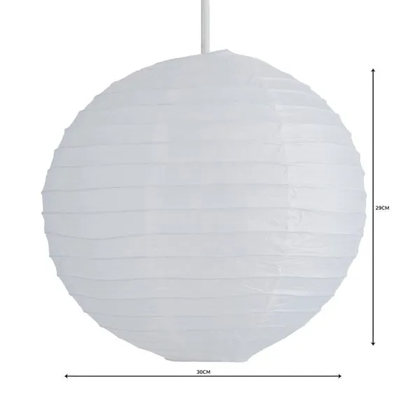 Ball Pendant Shade Easy Fit - White, Paper