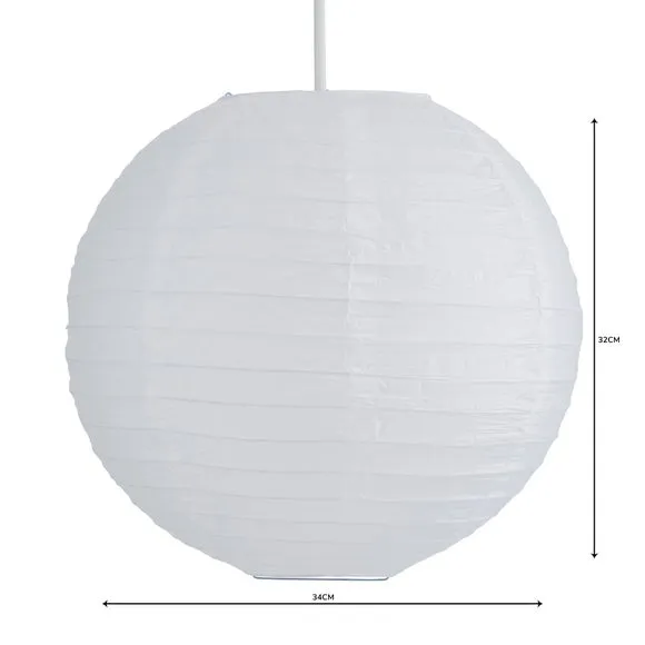 Ball Pendant Shade Easy Fit - White, Paper