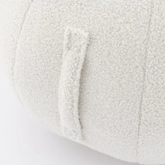 Ball Pouffe with Sherpa Fabric - Ivory
