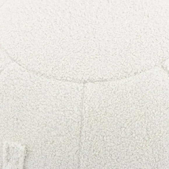 Ball Pouffe with Sherpa Fabric - Ivory