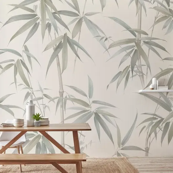 Bamboo Wall Mural - Sage, Non-Woven Paper