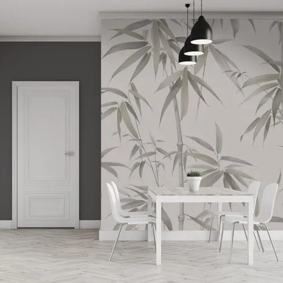 Bamboo Wall Mural - Stone, Non-Woven Paper