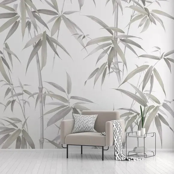 Bamboo Wall Mural - Stone, Non-Woven Paper
