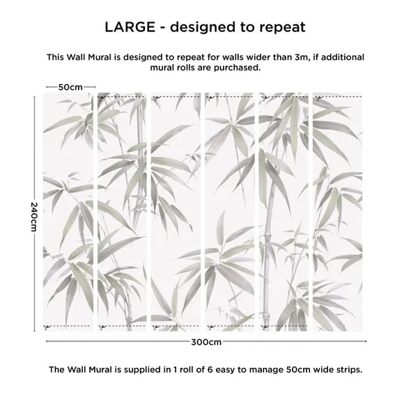 Bamboo Wall Mural - Stone, Non-Woven Paper