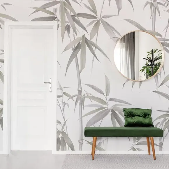 Bamboo Wall Mural - Stone, Non-Woven Paper