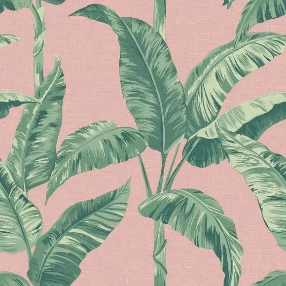 Banana Leaf Wallpaper - Pink