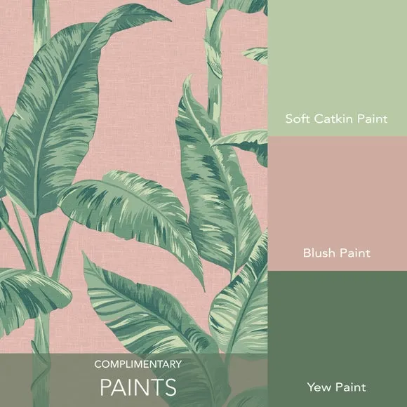 Banana Leaf Wallpaper - Pink