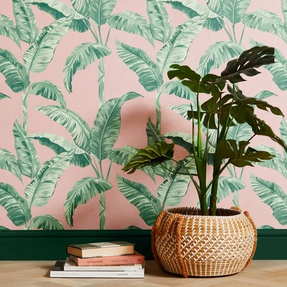 Banana Leaf Wallpaper - Pink