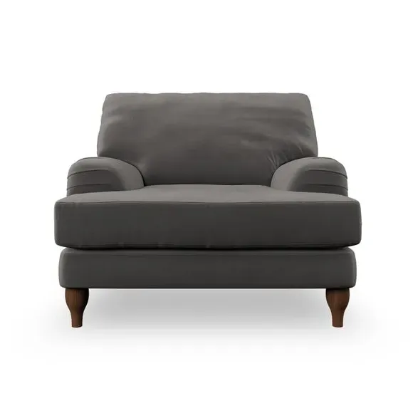 Bandaged Arm Armchair with Pleats - Charcoal