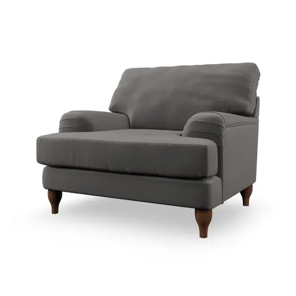 Bandaged Arm Armchair with Pleats - Charcoal