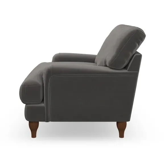 Bandaged Arm Armchair with Pleats - Charcoal