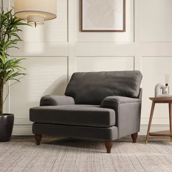Bandaged Arm Armchair with Pleats - Charcoal image