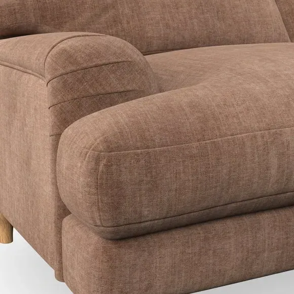 Bandaged Arm Armchair with Pleats - Clay, Chenille