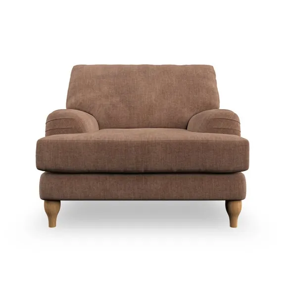 Bandaged Arm Armchair with Pleats - Clay, Chenille