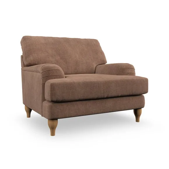 Bandaged Arm Armchair with Pleats - Clay, Chenille