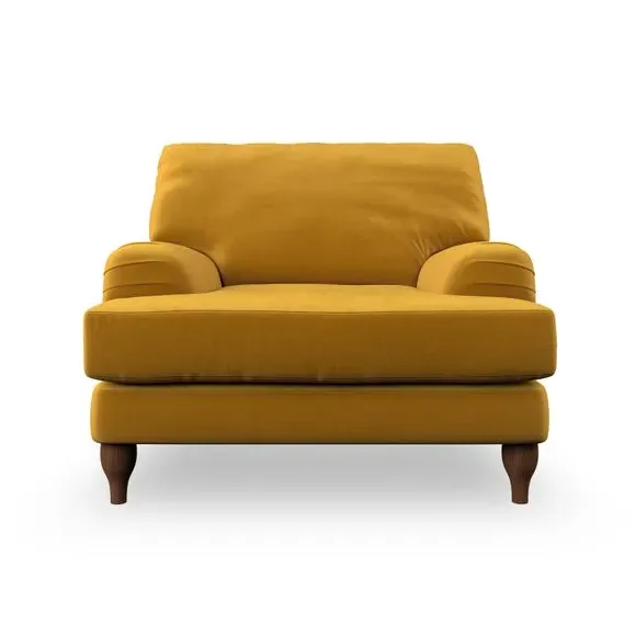 Bandaged Arm Armchair with Pleats - Gold, Velvet