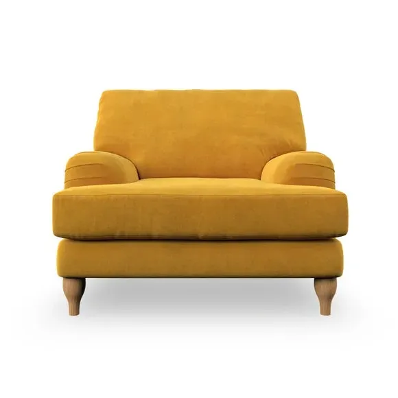 Bandaged Arm Armchair with Pleats - Gold, Velvet