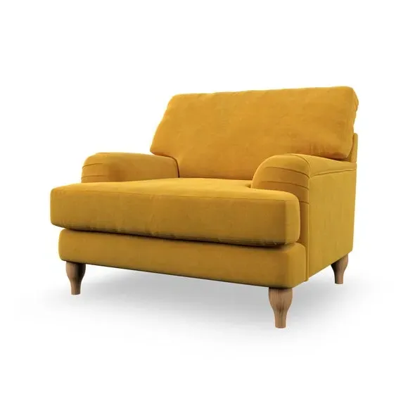 Bandaged Arm Armchair with Pleats - Gold, Velvet