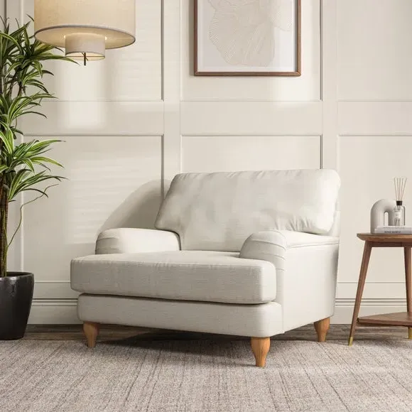 Bandaged Arm Armchair with Pleats - Ivory, Weave