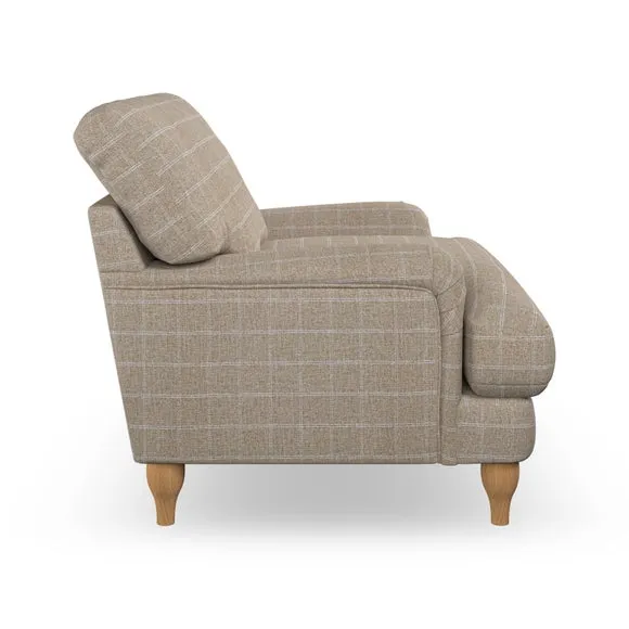 Bandaged Arm Armchair with Pleats - Natural