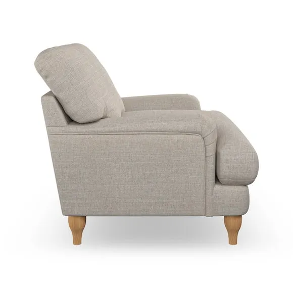 Bandaged Arm Armchair with Pleats - Natural, Weave