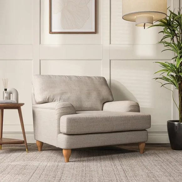 Bandaged Arm Armchair with Pleats - Natural, Weave