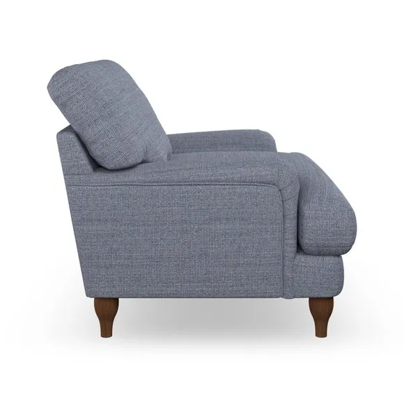 Bandaged Arm Armchair with Pleats - Navy