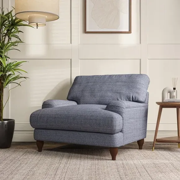 Bandaged Arm Armchair with Pleats - Navy