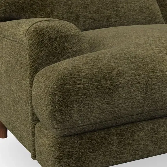 Bandaged Arm Armchair with Pleats - Olive, Chenille