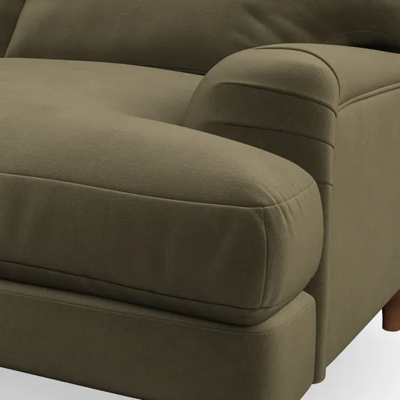 Bandaged Arm Armchair with Pleats - Olive, Velvet