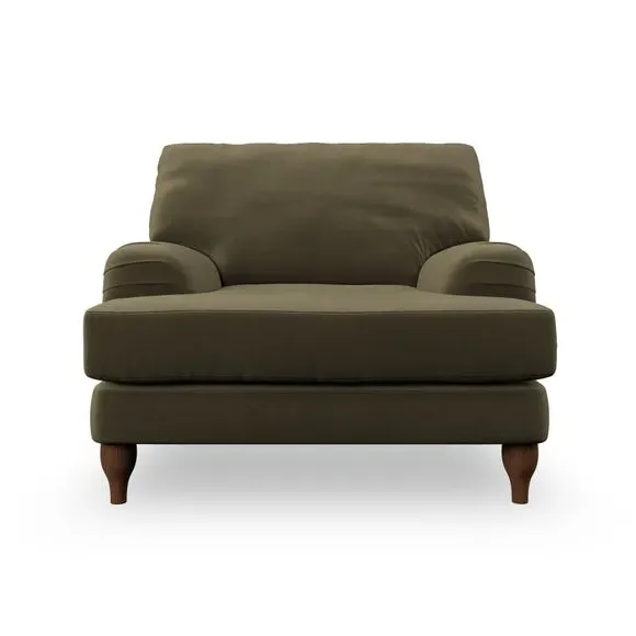 Bandaged Arm Armchair with Pleats - Olive, Velvet
