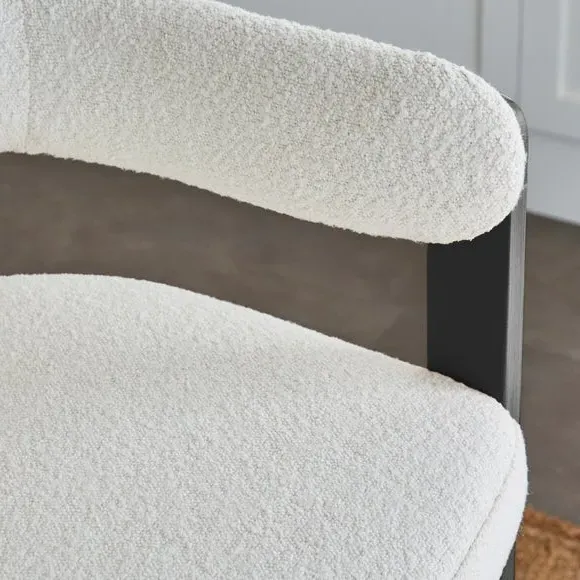 Bar Stool with Arms - Black, Boucle