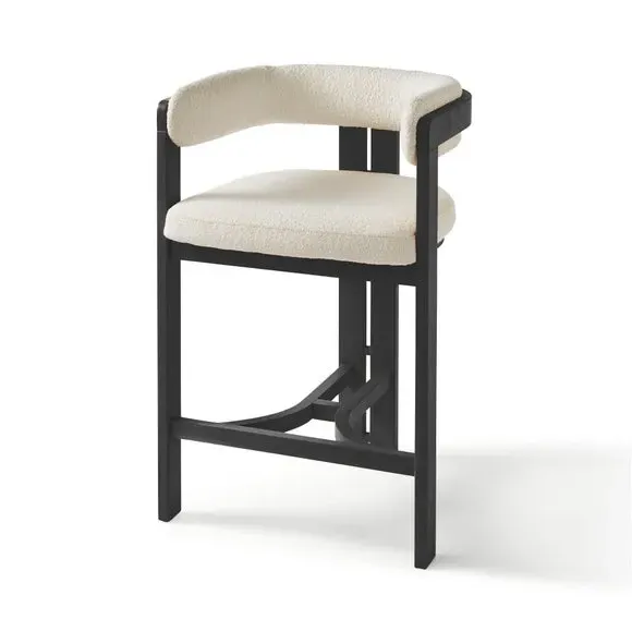 Bar Stool with Arms - Black, Boucle