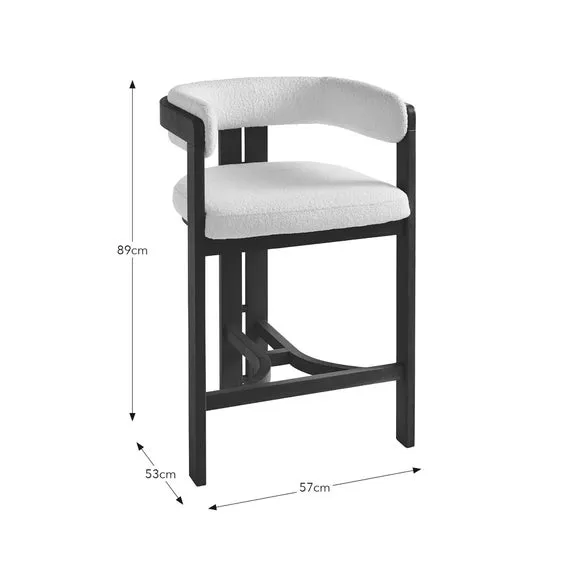Bar Stool with Arms - Black, Boucle