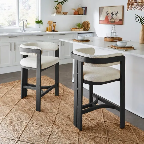 Bar Stool with Arms - Black, Boucle image