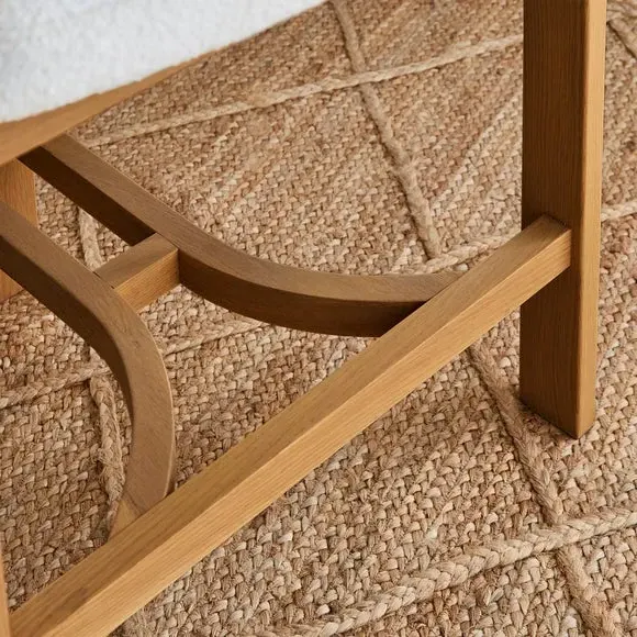 Bar Stool with Arms - Dark Oak, Boucle