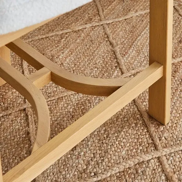 Bar Stool with Arms - Natural, Boucle