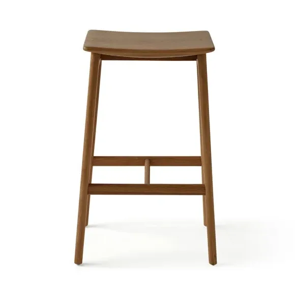 Bar Stool with Easy Assembly - Dark Oak, Wood