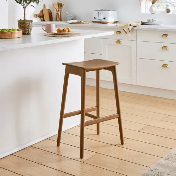 Bar Stool with Easy Assembly - Dark Oak, Wood image